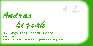 andras lezsak business card