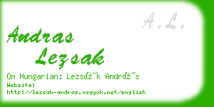 andras lezsak business card